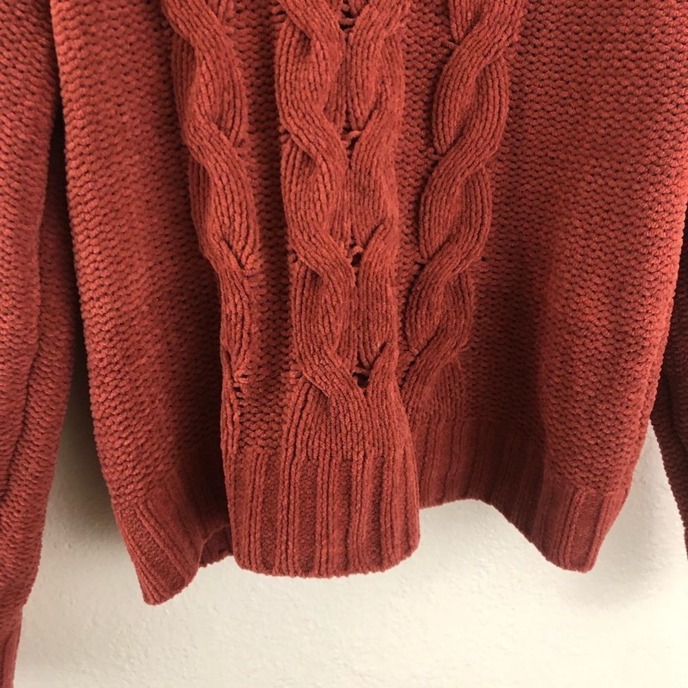 Ae Rust Color Impossibly Soft Cable-Knit Sweater … - image 6